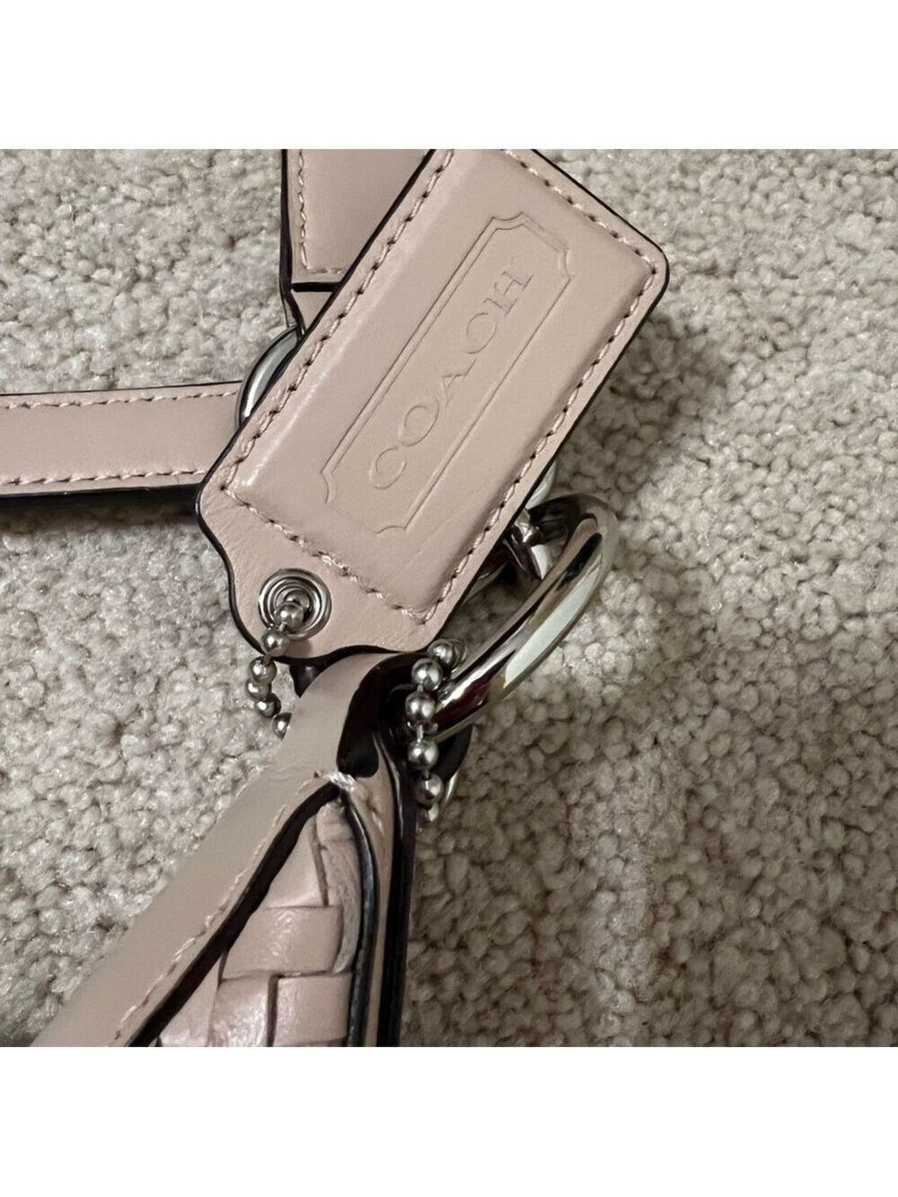 Coach Tan Woven Leather Crossbody - Picture 6 of 7